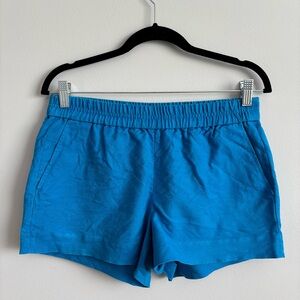 J. Crew Vibrant Blue Linen Shorts